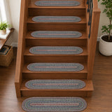 Multi Jute Stair Tread Oval Latex 8.5x27, Set of 7