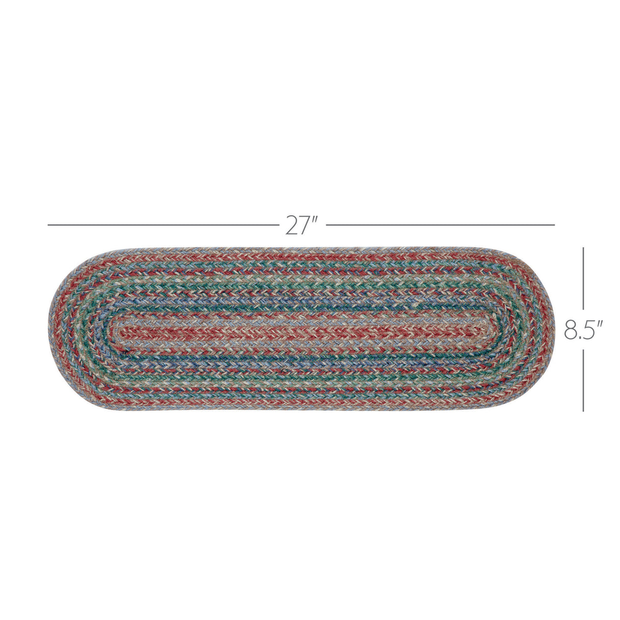 Multi Jute Stair Tread Oval Latex 8.5x27, Set of 7