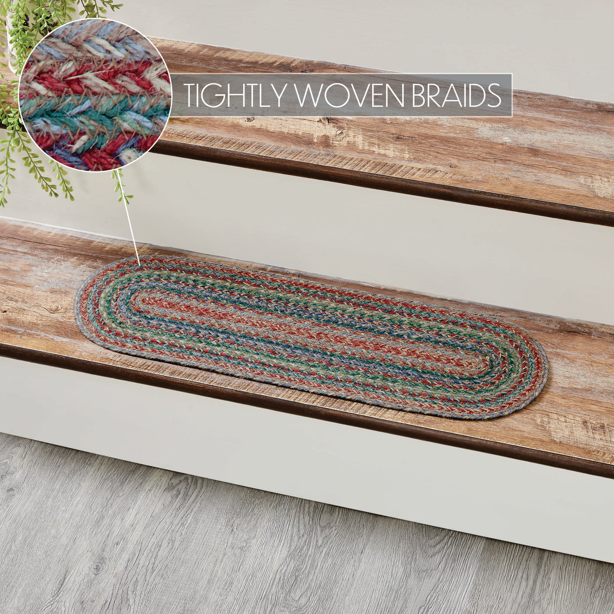 Multi Jute Stair Tread Oval Latex 8.5x27, Set of 7