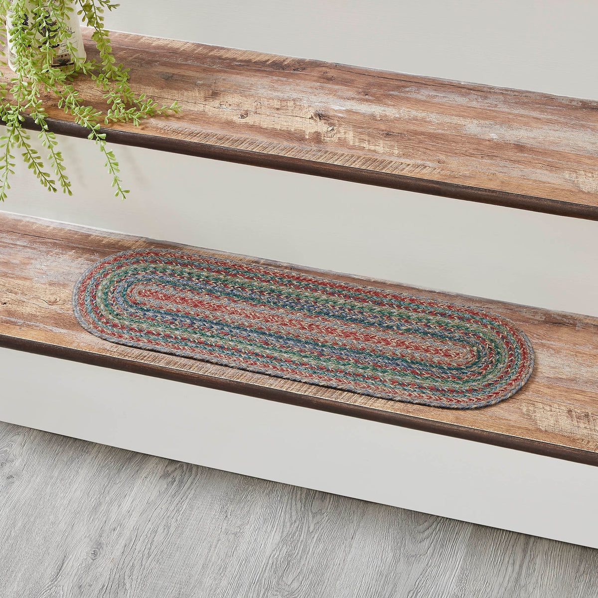 Multi Jute Stair Tread Oval Latex 8.5x27, Set of 7