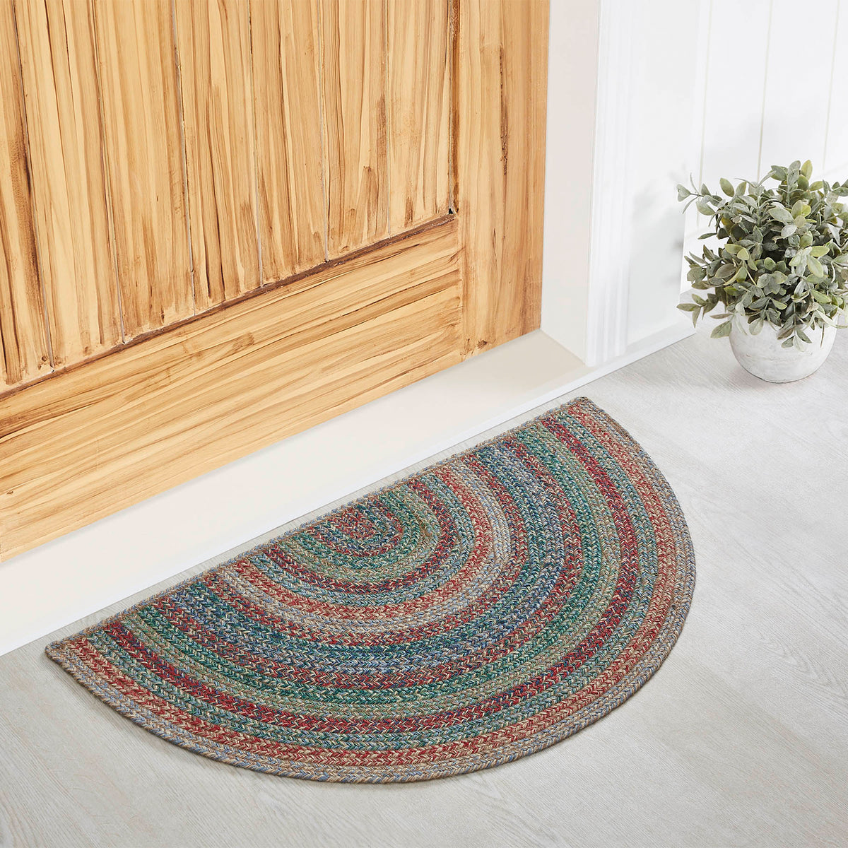 Multi Jute Rug Half Circle 19.5x36 – VHC Brands Home Decor