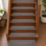 Multi Jute Stair Tread Rect Latex 8.5x27, Set of 7