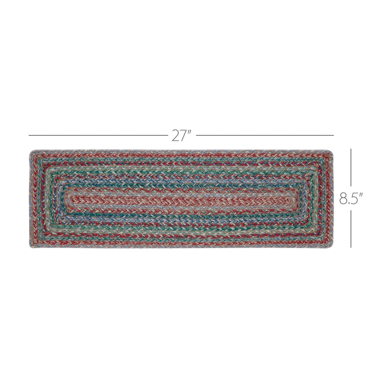 Multi Jute Stair Tread Rect Latex 8.5x27, Set of 7