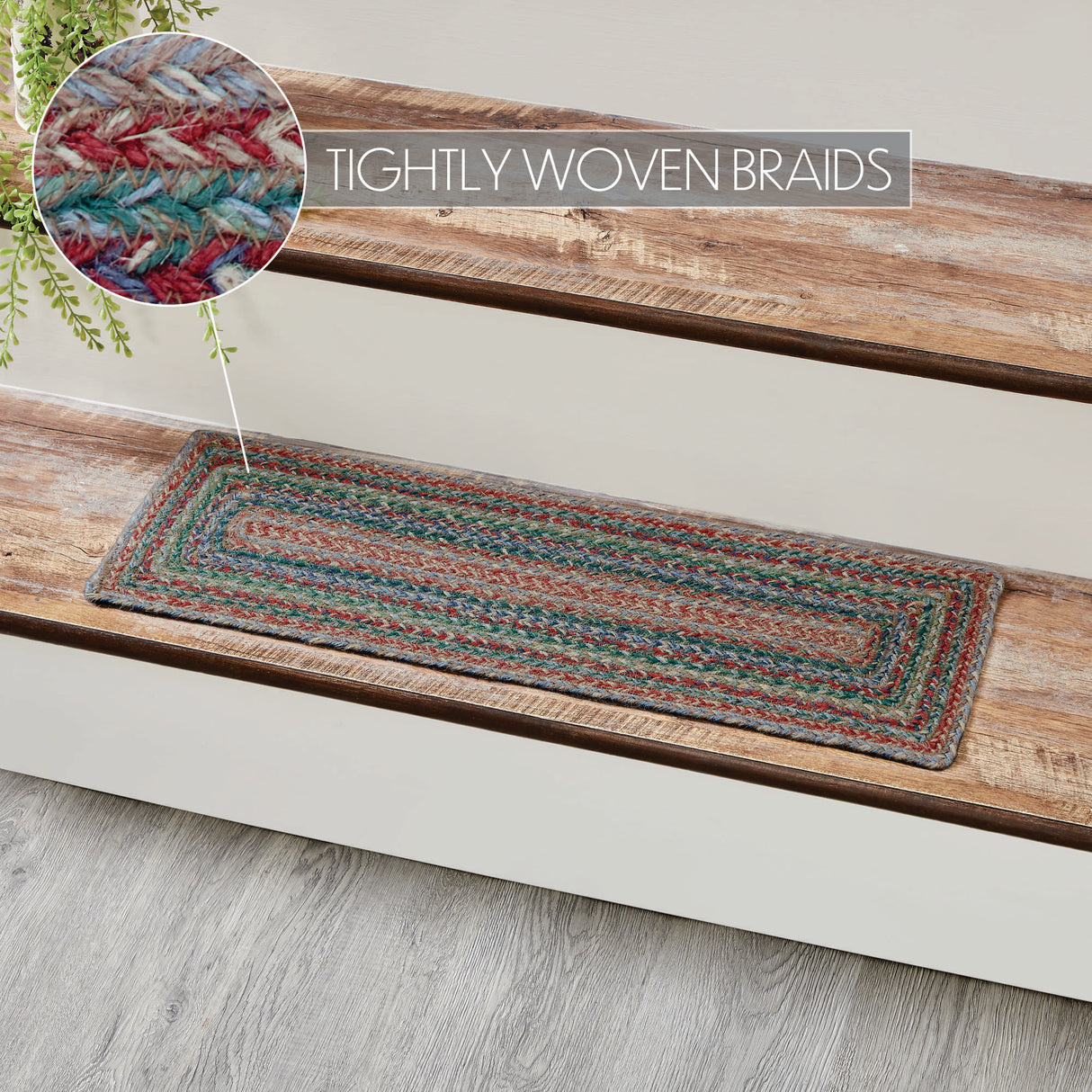 Multi Jute Stair Tread Rect Latex 8.5x27, Set of 7