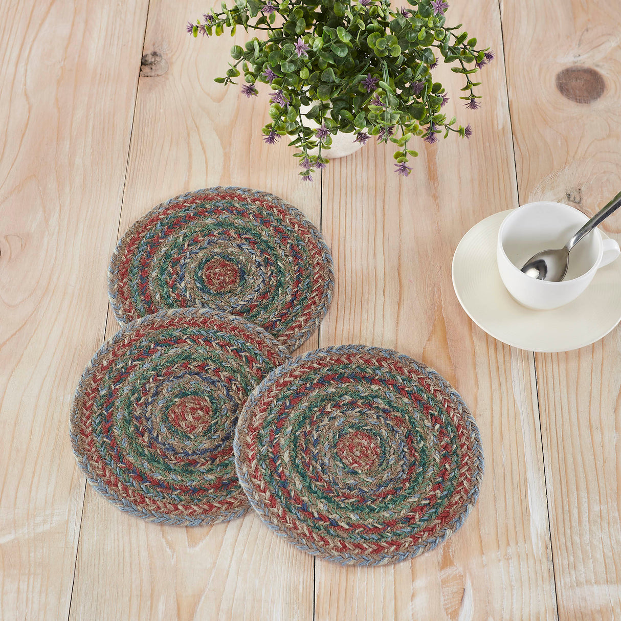 Multi Jute Trivet 8 inch Diameter Set of 3