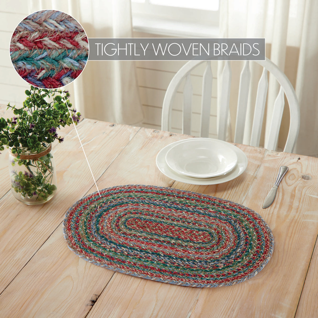 Multi Jute Oval Placemat 13x19, 6 Pack 6 Pack