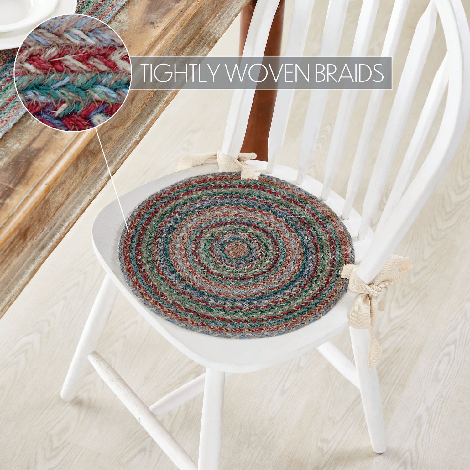 Multi Braided 15 Inch Jute Chair Pad