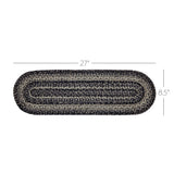 Sawyer Mill Black White Jute Stair Tread Oval Latex 8.5x27