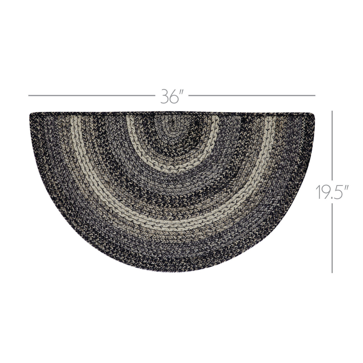 Sawyer Mill Black White Jute Rug Half Circle 19.5x36