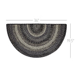 Sawyer Mill Black White Jute Rug Half Circle 19.5x36