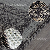 Sawyer Mill Black White Jute Rug Half Circle 19.5x36