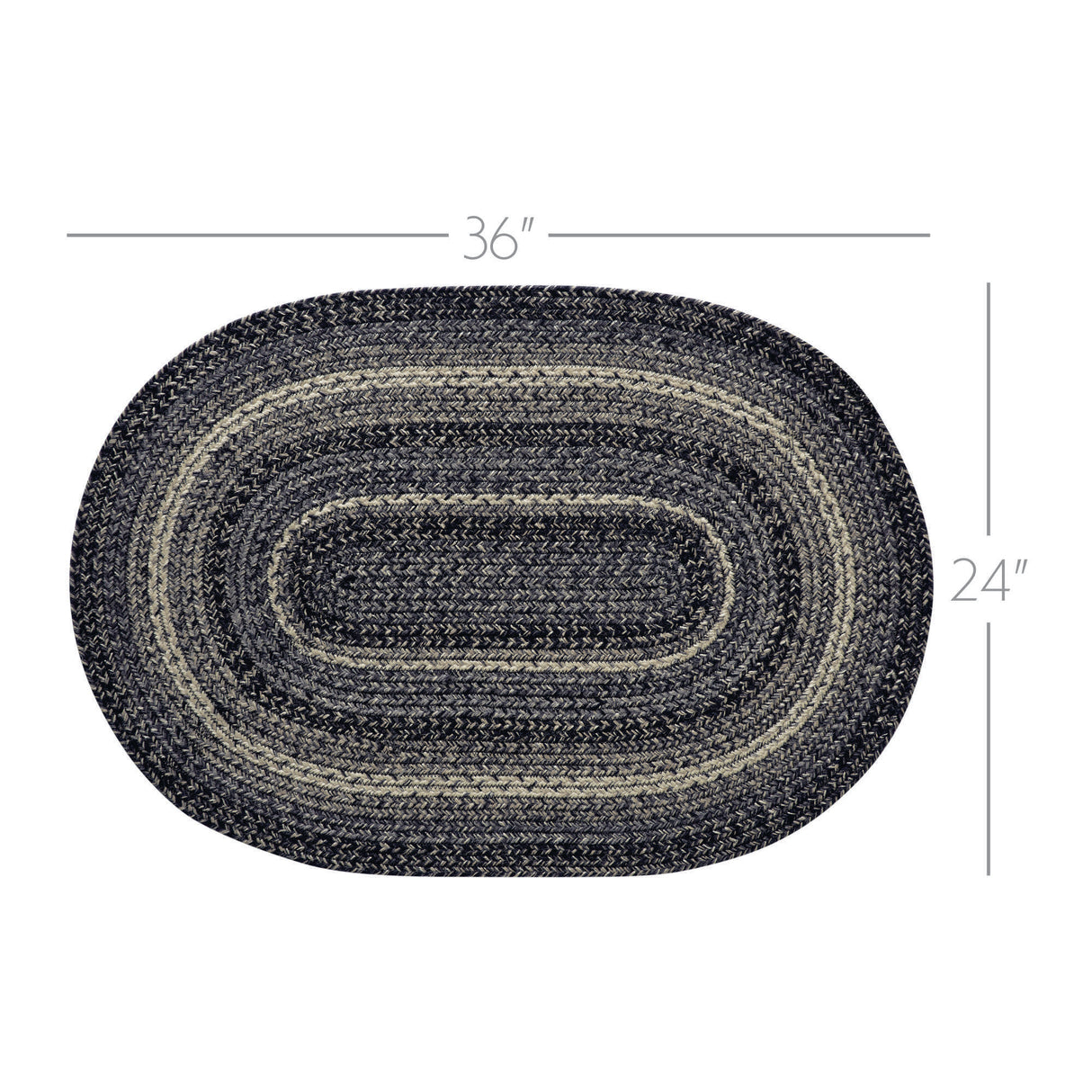 Sawyer Mill Black White Jute Rug Oval 24x36