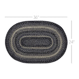 Sawyer Mill Black White Jute Rug Oval 24x36