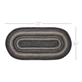 Sawyer Mill Black White Jute Rug Oval w/ Pad 36x72