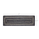 Sawyer Mill Black White Jute Stair Tread Rect Latex 8.5x27, Set of 7
