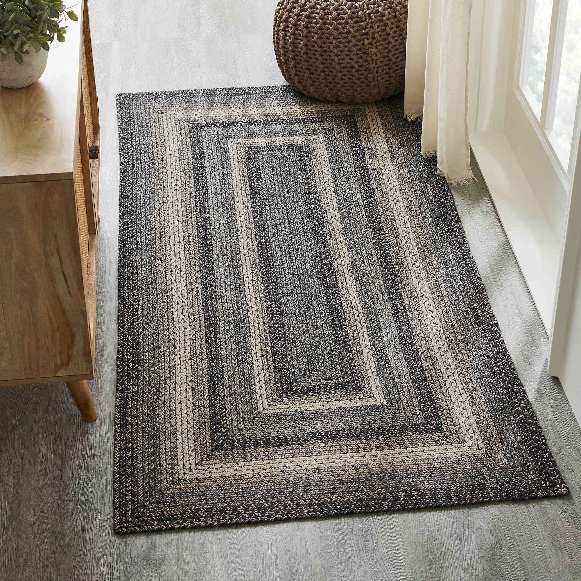 Sawyer Mill Black White Jute Rug Rect w/ Pad 36x72 – VHC Brands