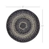 Sawyer Mill Black White Jute Trivet 15 inch Diameter, Set of 3