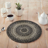Sawyer Mill Black White Jute Trivet 15 inch Diameter, Set of 3