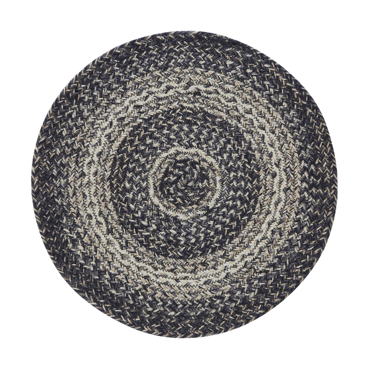 Sawyer Mill Black White Jute Trivet 15 inch Diameter, Set of 3