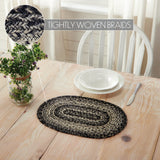 Sawyer Mill Black White Jute Oval Placemat 10x15, 12 Pack 12 Pack