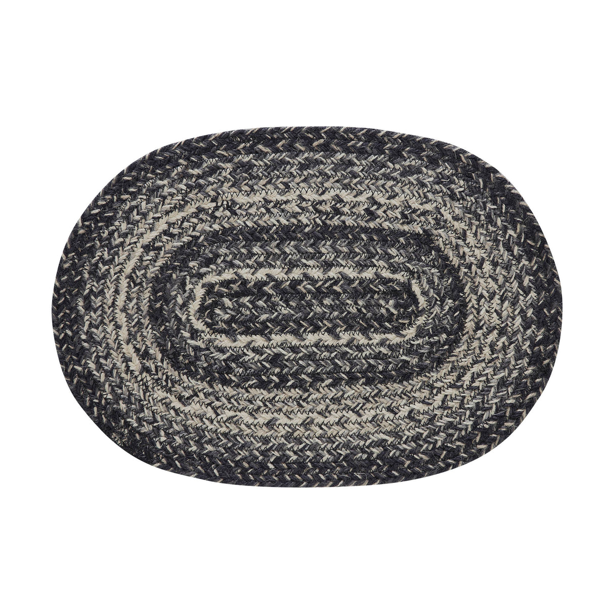 Sawyer Mill Black White Jute Oval Placemat 10x15, 6 Pack 6 Pack