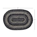 Sawyer Mill Black White Jute Oval Placemat 13x19, 6 Pack 6 Pack