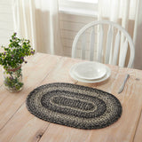Sawyer Mill Black White Jute Oval Placemat 13x19, 12 Pack 12 Pack