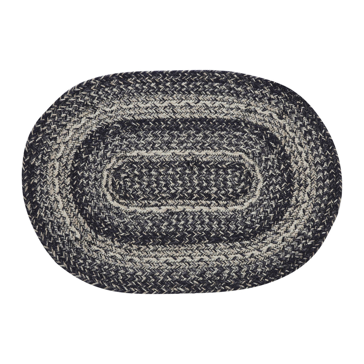 Sawyer Mill Black White Jute Oval Placemat 13x19, 8 Pack 8 Pack