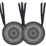 Sawyer Mill Black White 15 Inch Jute Chair Pad
