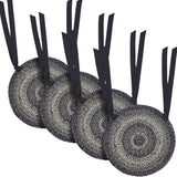 Sawyer Mill Black White 15 Inch Jute Chair Pad