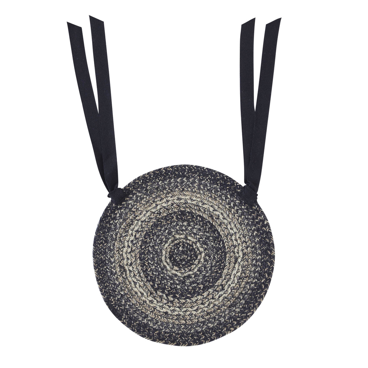 Sawyer Mill Black White 15 Inch Jute Chair Pad