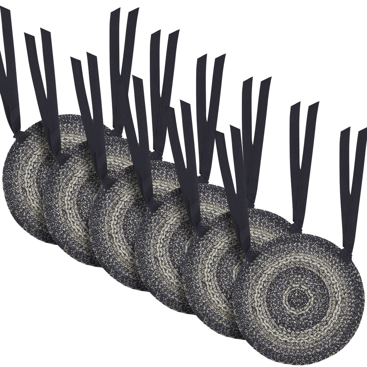 Sawyer Mill Black White 15 Inch Jute Chair Pad