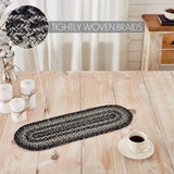 Sawyer Mill Black White Jute Oval Runner 8x24