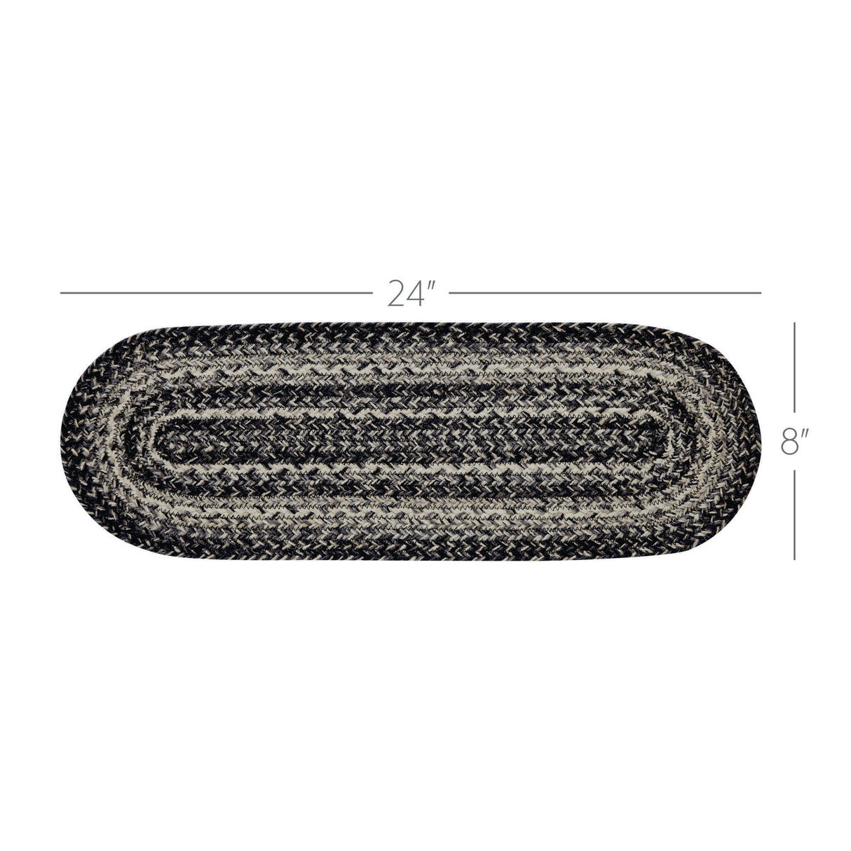 Sawyer Mill Black White Jute Oval Runner 8x24