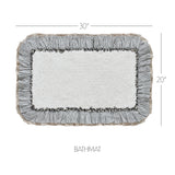 VHC Brands Ashmont Vintage White 2pc Bathhmat Set, 20x30 and 27x48