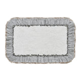 VHC Brands Ashmont Vintage White 2pc Bathhmat Set, 20x30 and 27x48