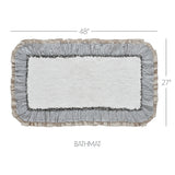 VHC Brands Ashmont Vintage White 2pc Bathhmat Set, 20x30 and 27x48