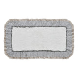 VHC Brands Ashmont Vintage White 2pc Bathhmat Set, 20x30 and 27x48