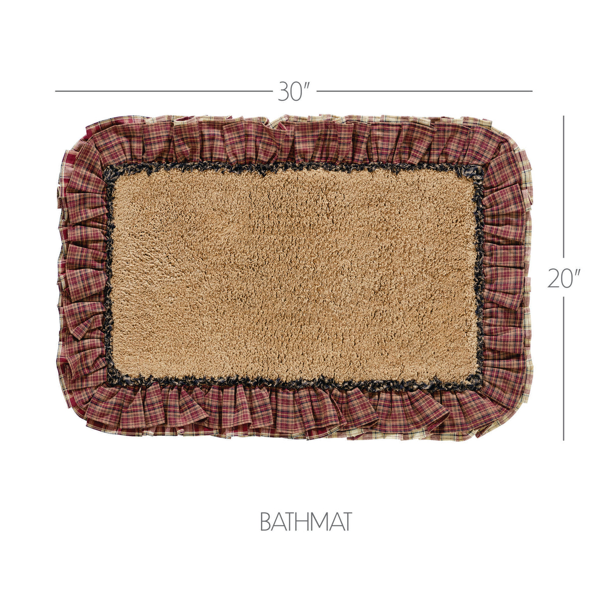 VHC Brands Beckham Burgundy 2pc Bathhmat Set, 20x30 and 27x48
