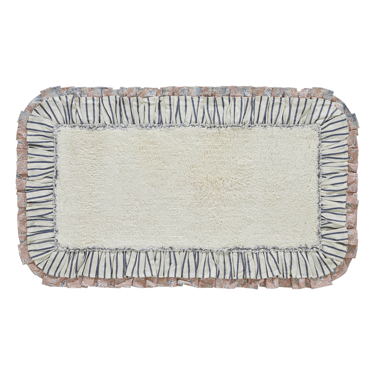 VHC Brands Kaila Creme 2pc Bathhmat Set, 20x30 and 27x48