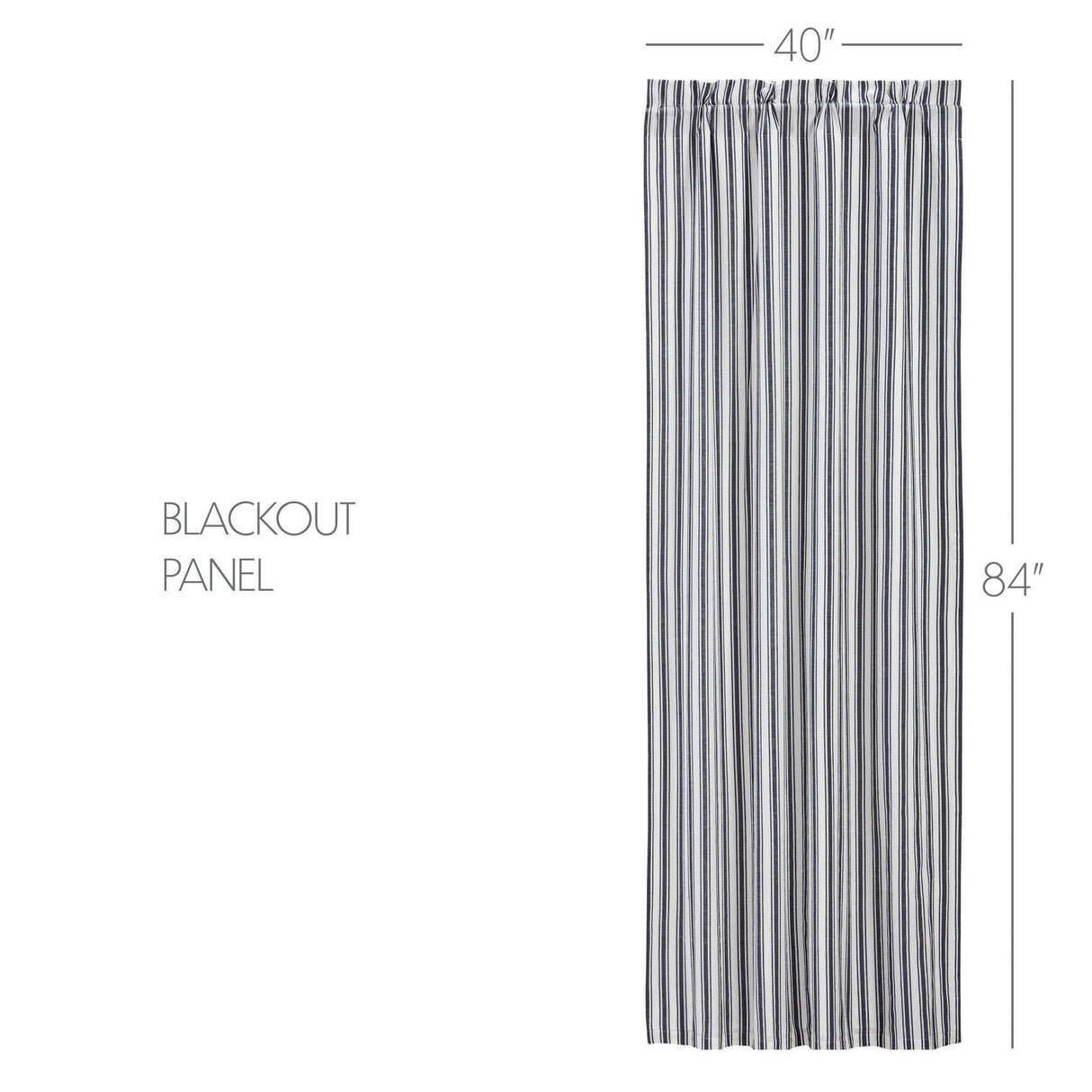 Sawyer Mill Black Ticking Stripe Blackout Panel 84x40