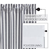 Sawyer Mill Black Ticking Stripe Blackout Panel 84x40