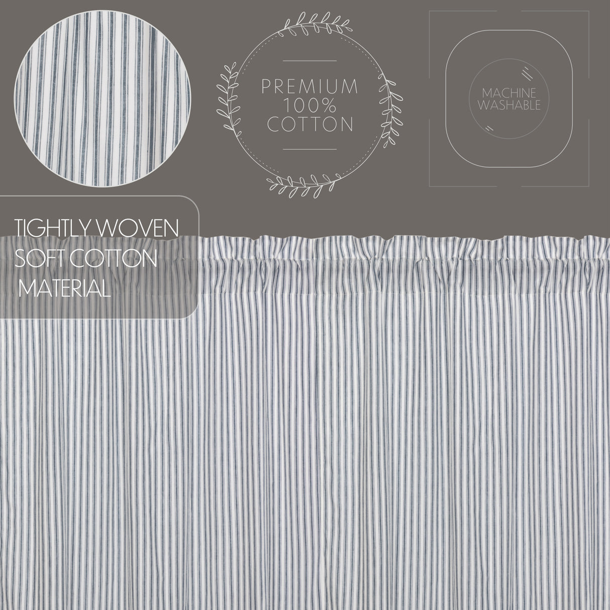 Sawyer Mill Blue Ticking Stripe Blackout Panel 84x40
