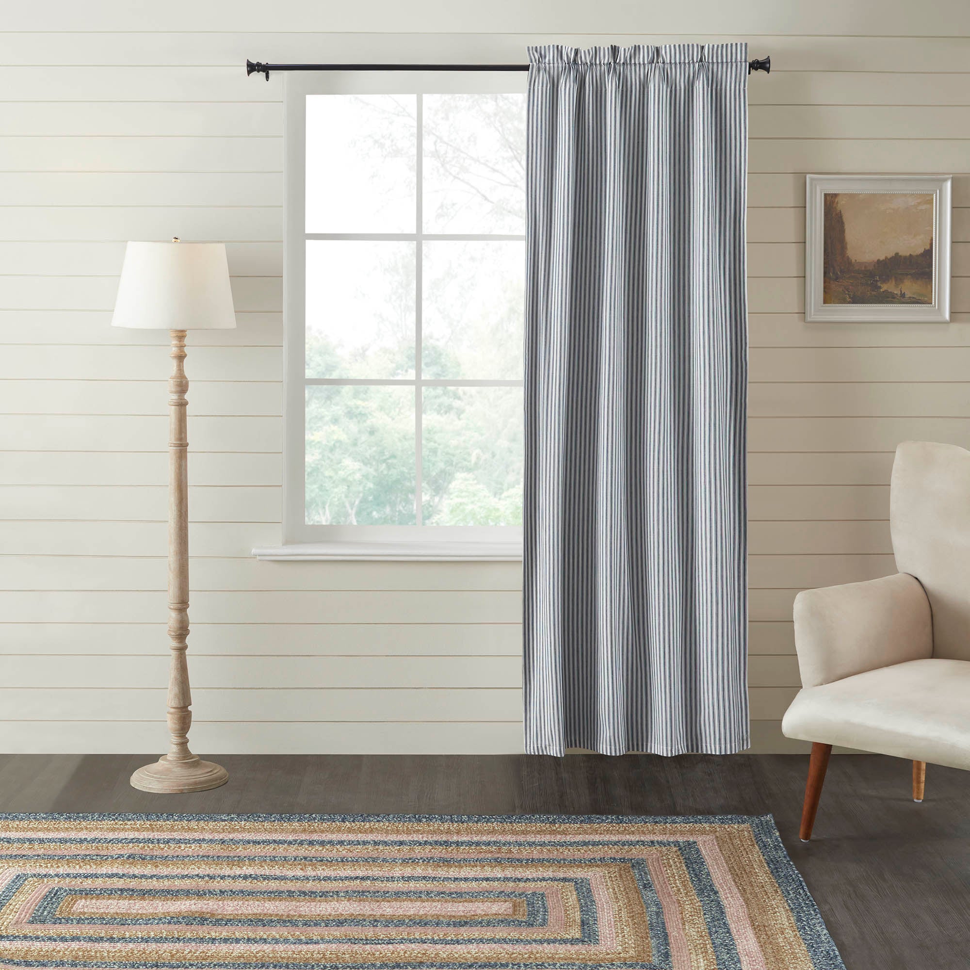 Sawyer Mill Blue Ticking Stripe Blackout Panel 84x40 – VHC Brands