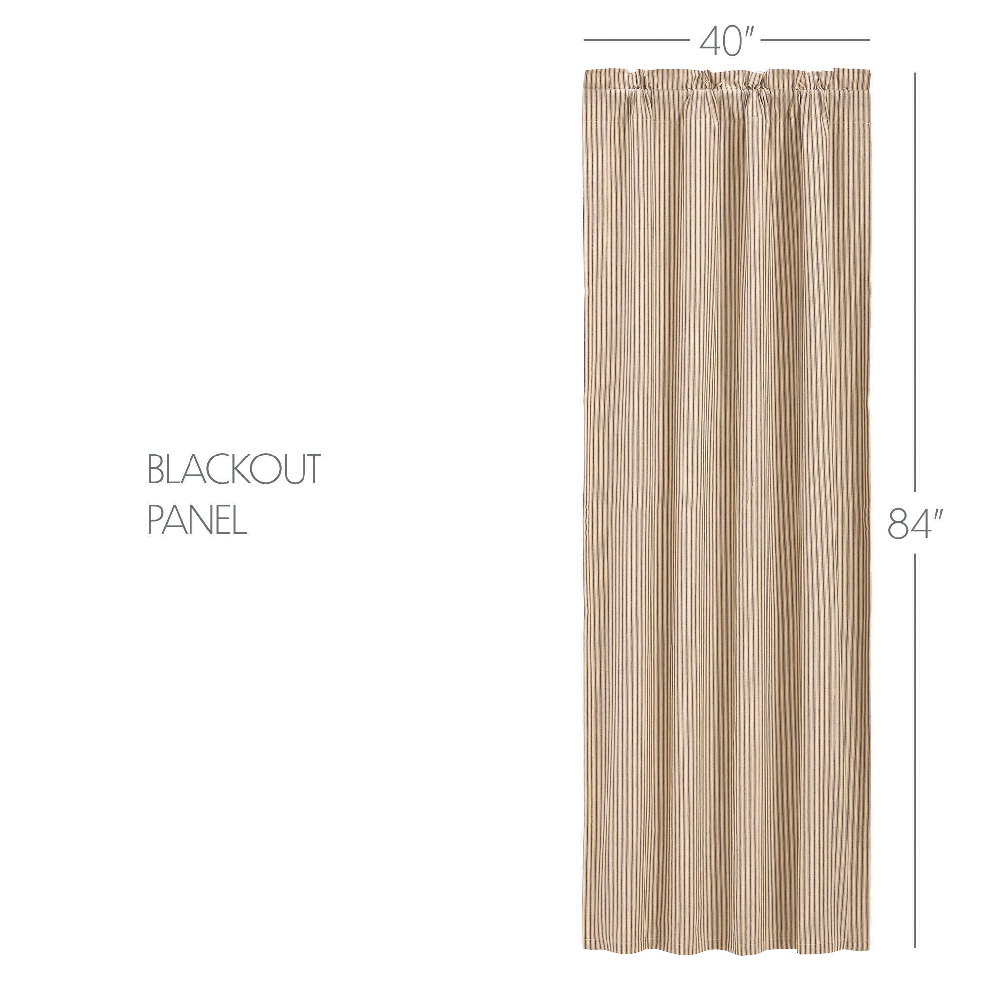 Sawyer Mill Charcoal Ticking Stripe Blackout Panel 84x40 – VHC