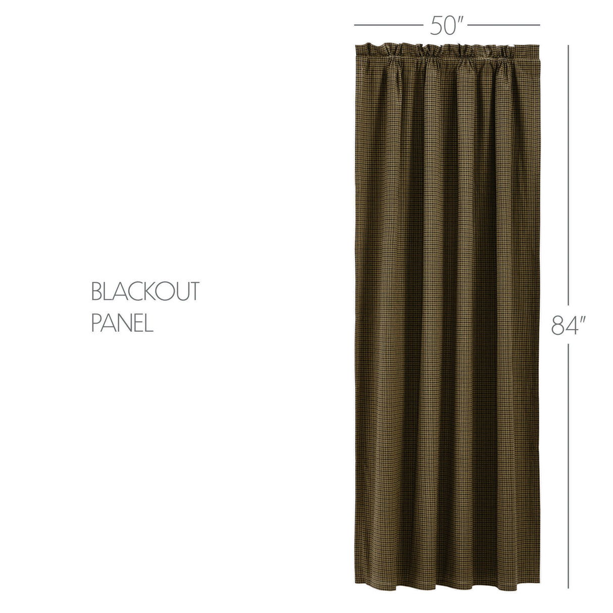 Tea Cabin Green Plaid Blackout Panel 84x50