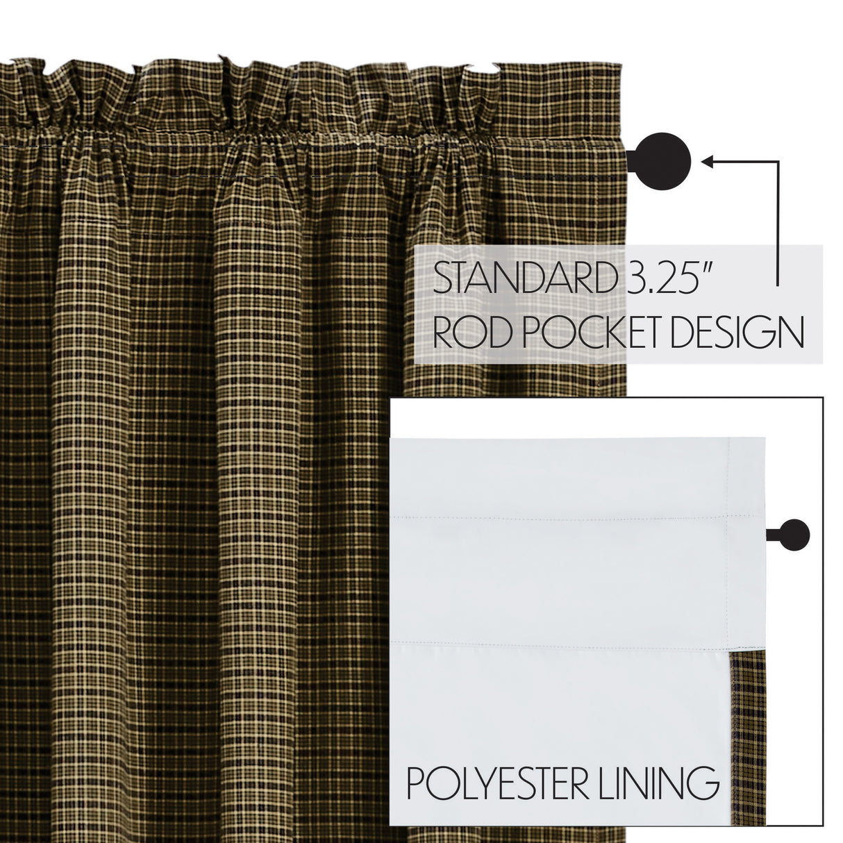 Tea Cabin Green Plaid Blackout Panel 84x50