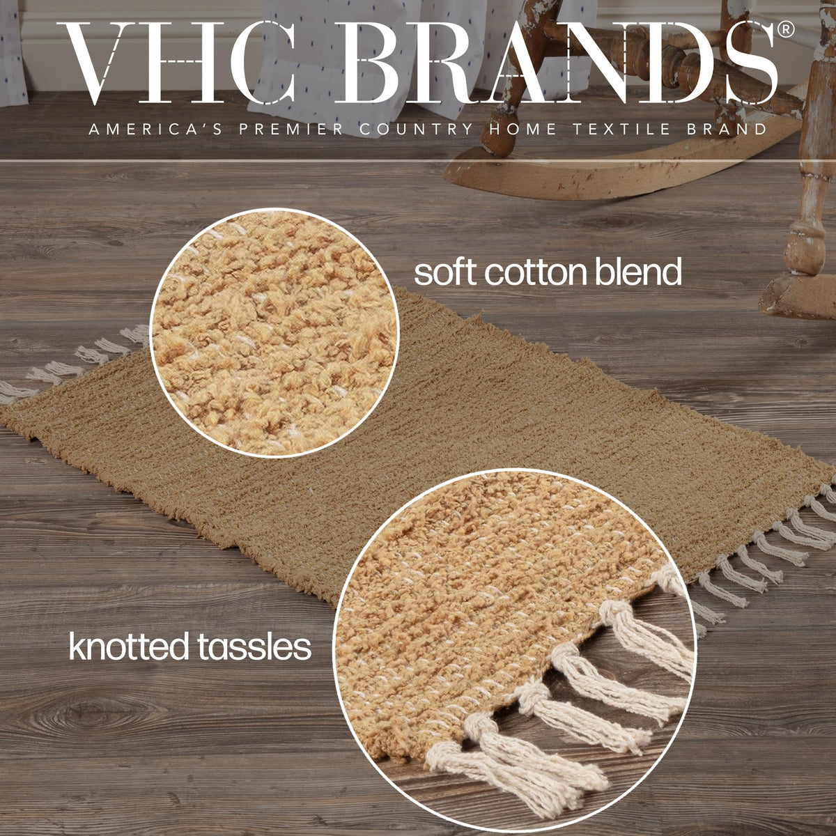 Burlp Rug Burlap Natural Chindi/Rag Rug Set of 2 48x72 – VHC Brands Home Decor