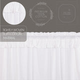Muslin Ruffled Bleached White Short Panel Set of 4 63x36