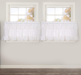Muslin Ruffled Bleached White Tier Set of 4 L24xW36